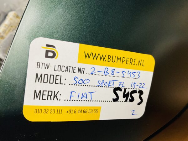 BUMPER Fiat 500 Sport Facelift 2015-2022 VOORBUMPER 2-B8-5453z
