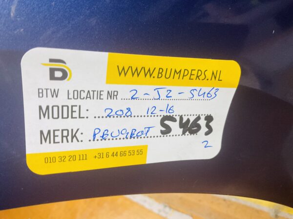BUMPER Peugeot 208 2012-2016 VOORBUMPER 2-J2-5463z
