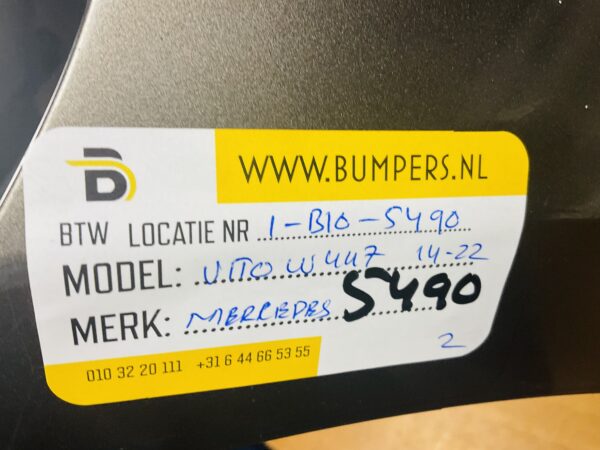 BUMPER Mercedes Vito Pdc 2014-2022 VOORBUMPER 1-B10-5490z