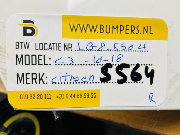 Bumper Citroen C3 2016-2018 Achterbumper 1-E8-5564R