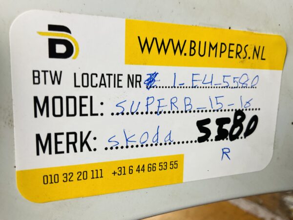 Bumper Skoda Superp 2015-2016  Achterbumper 1-E4-5580R