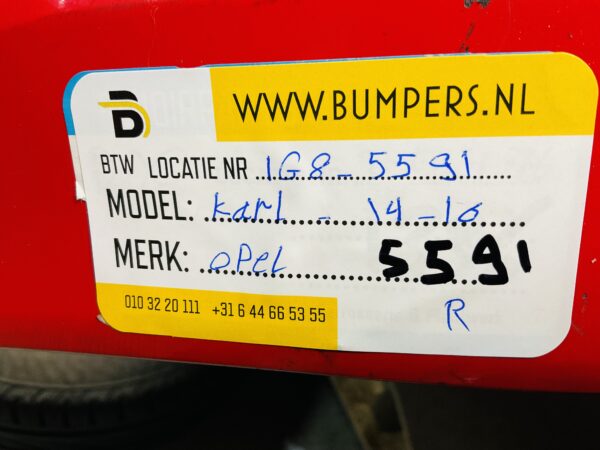 Bumper Opel Karl 2014-2016 Achterbumper 1-E8-5591R