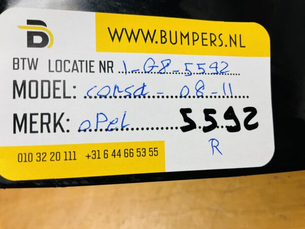 Bumper Opel Corsa 2008-2011 Achterbumper 1-E8-5592R