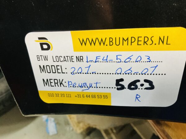 Bumper Peugeot 207 2006- 2007  Achterbumper 1-E4-5603R