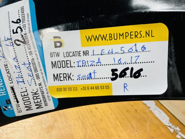 Bumper Seat Ibiza 2016-2017 Achterbumper 1-E4-5616R