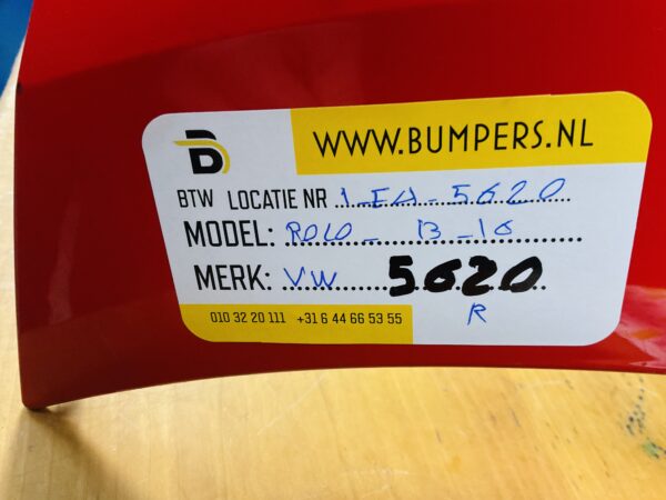 Bumper VolksWagen Polo 2013-2016 Achterbumper 1-E4-5620R