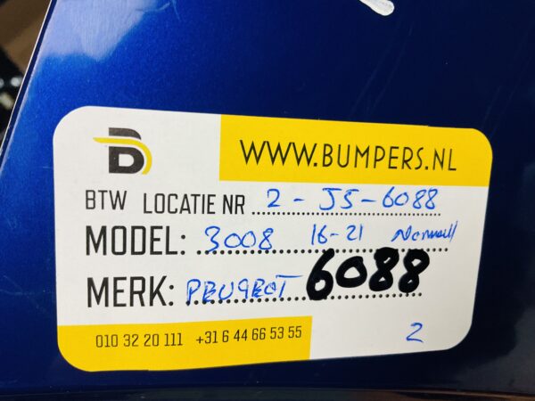 BUMPER Peugeot 3008 Normaal  2016-2021 VOORBUMPER 2-J5-6088z