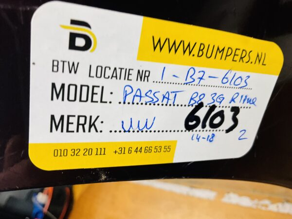 BUMPER Volkswagen Passat R-line Rline B8 3G 2014-2018 VOORBUMPER 1-B7-6103z