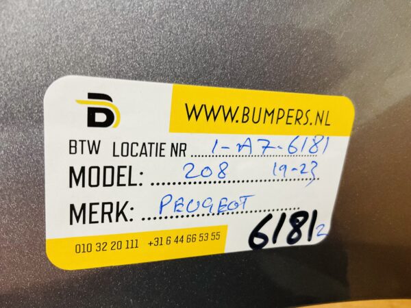 BUMPER Peugeot 208 2019-2023 VOORBUMPER 2-A7-6181z