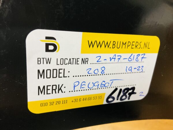 BUMPER Peugeot 208 2019-2023 VOORBUMPER 2-A7-6187z