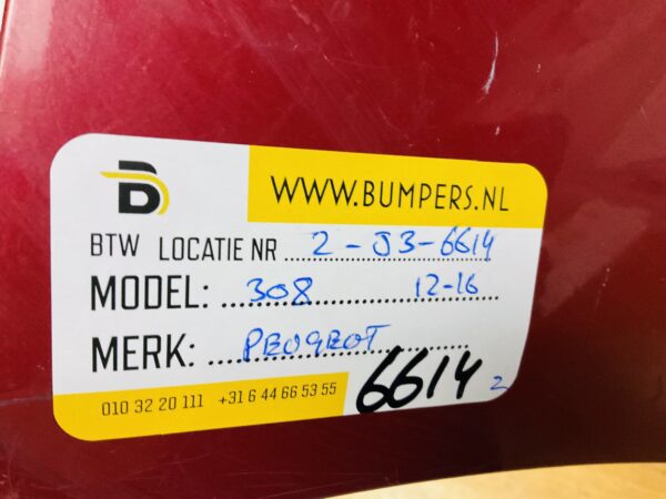 BUMPER Peugeot 308 2012-2016 VOORBUMPER 2-J3-6614z