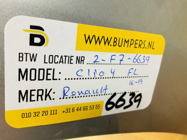 BUMPER Renault Clio 4 Facelift 2016-2019 VOORBUMPER 2-F7-6639z
