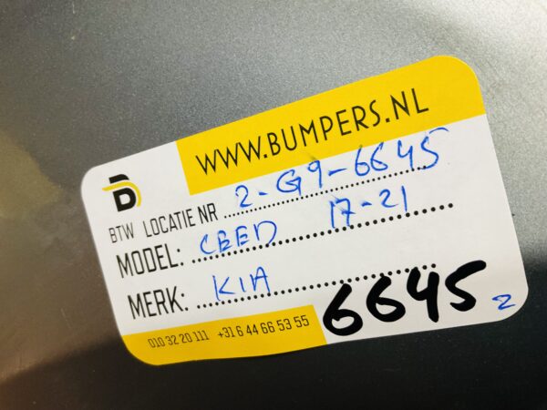 BUMPER Kia Ceed 2017-2021 VOORBUMPER 2-G9-6645z