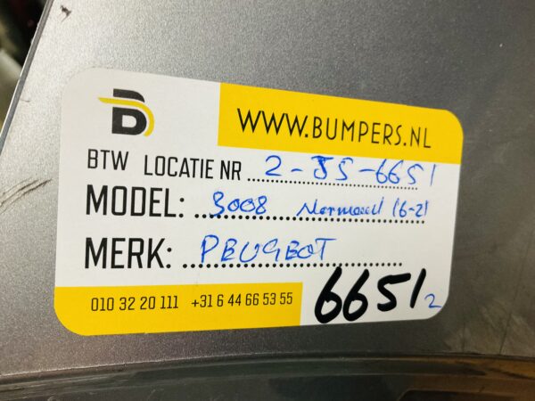 BUMPER Peugeot 3008 Normaal 2016-2021 VOORBUMPER 2-J5-6651z