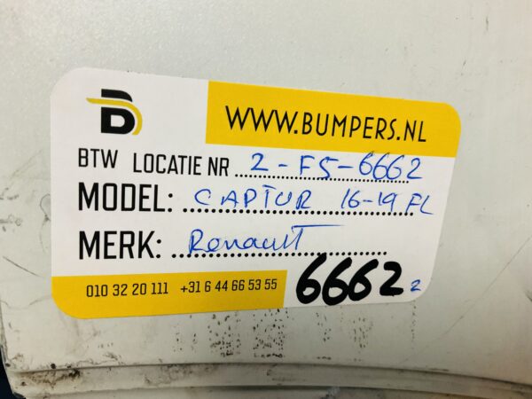 BUMPER Renault Captur Facelift 2016-2019 VOORBUMPER 2-F5-6662z
