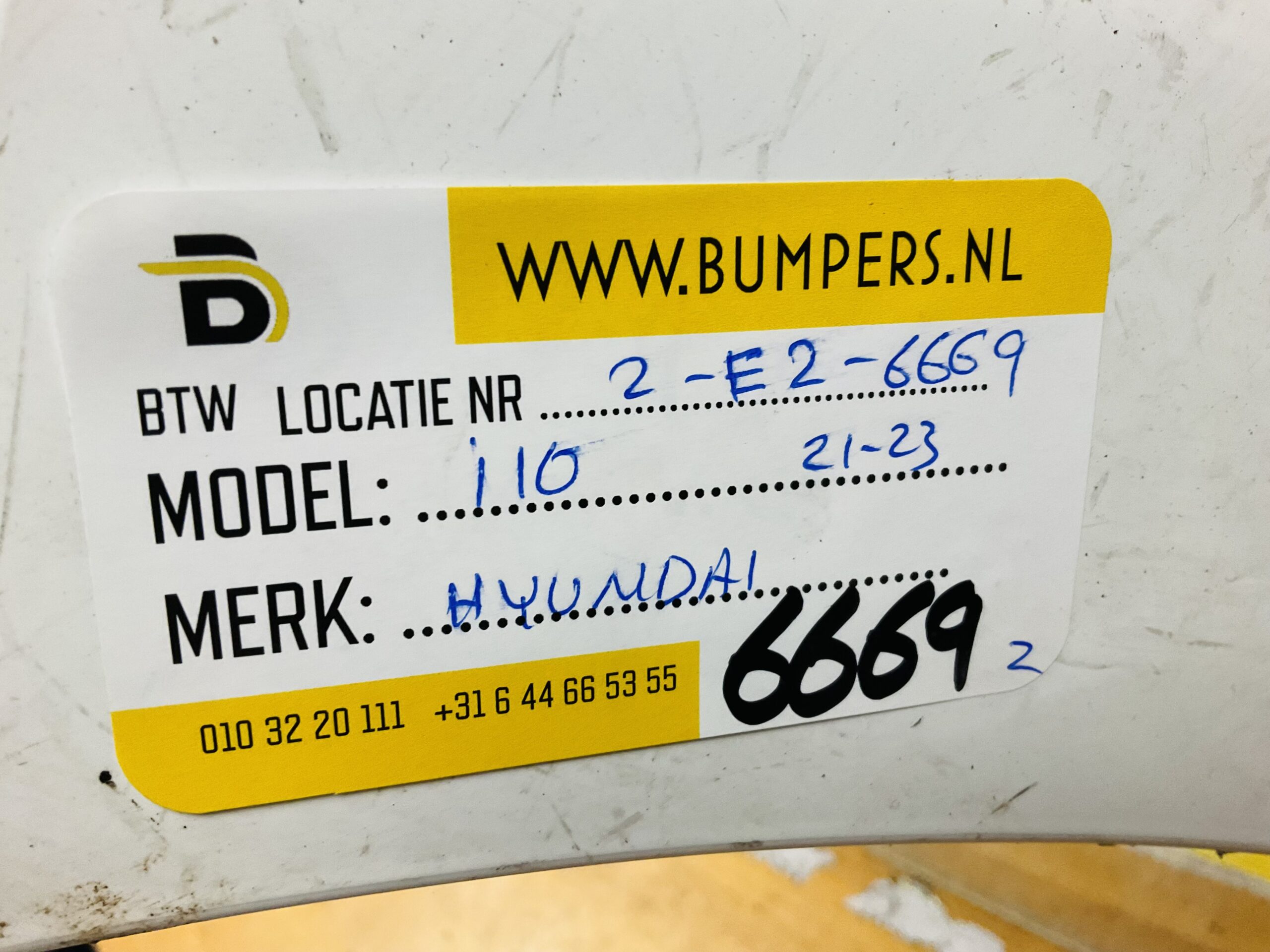 BUMPER Hyundai i10 2021-2023 VOORBUMPER 2-E2-6669z