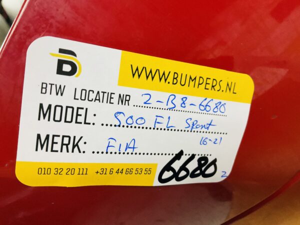 BUMPER Fiat 500 Sport Facelift 2016-2021 VOORBUMPER 2-B8-6680z