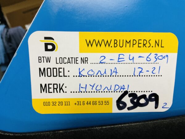BUMPER Hyundai Kona 2017-2021 VOORBUMPER 2-E4-6309z