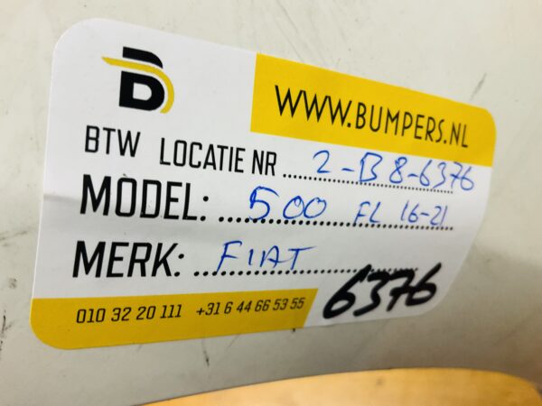 BUMPER Fiat 500 Facelift 2016-2021 VOORBUMPER 2-B8-6376z