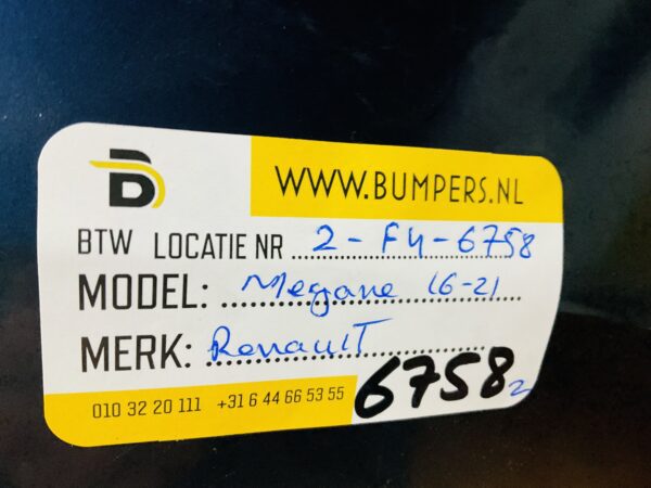 BUMPER Renault Megane 2016-2021 VOORBUMPER 2-F4-6758z