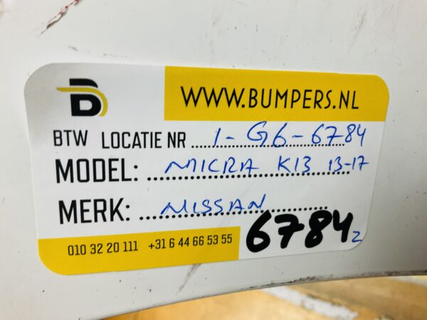 BUMPER Nissan Micra K13  2013-2017 VOORBUMPER 1-G6-6784z