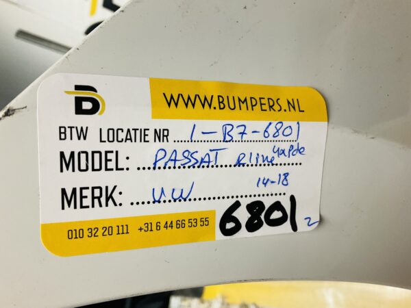 BUMPER Volkswagen Passat RLine R-Line 2014-2018 VOORBUMPER 1-B7-6801z
