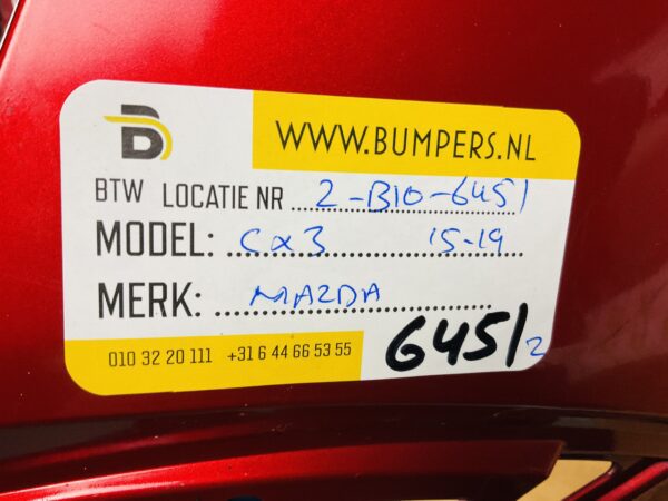 BUMPER Mazda CX3 2015-2019 VOORBUMPER 2-B10-6451z