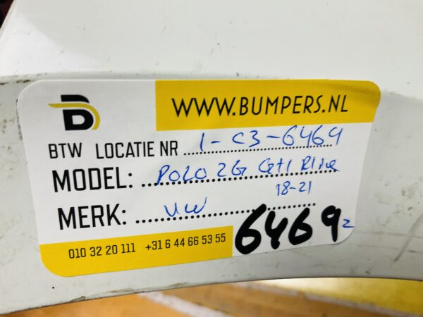 BUMPER Volkswagen Polo 2G GTI R-Line Rline 2018-2021 VOORBUMPER 1-C3-6469z