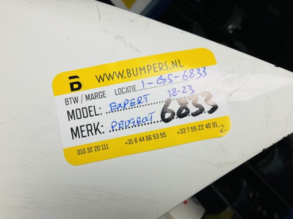 BUMPER Peugeot Expert 2018-2023 VOORBUMPER 1-G5-6833z