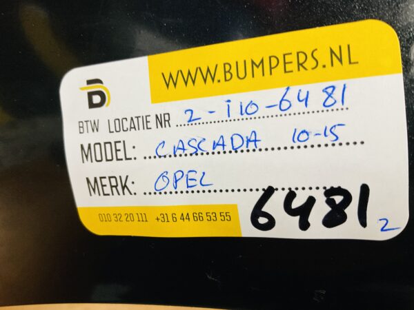 BUMPER Opel Cascada 2010-2015 VOORBUMPER 2-i10-6481z