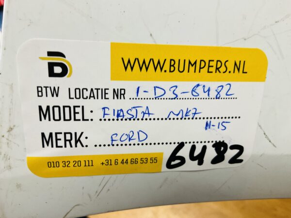 BUMPER Ford Fiesta MK7 2011-2015 VOORBUMPER 1-D3-6482z