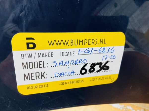 BUMPER Dacia Sandero 2017-2020 VOORBUMPER 1-G3-6836z