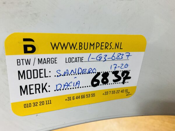BUMPER Dacia Sandero 2017-2020 VOORBUMPER 1-G3-6837z