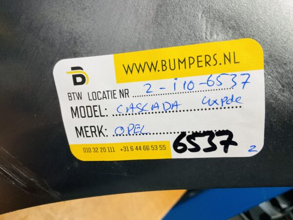 BUMPER Opel Cascada 6xpdc 2010-2015 VOORBUMPER 2-i10-6537z