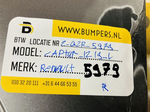 Zijscherm Renault Captur 2012-2019 Scherm Links  2-Q2 L-5979 R