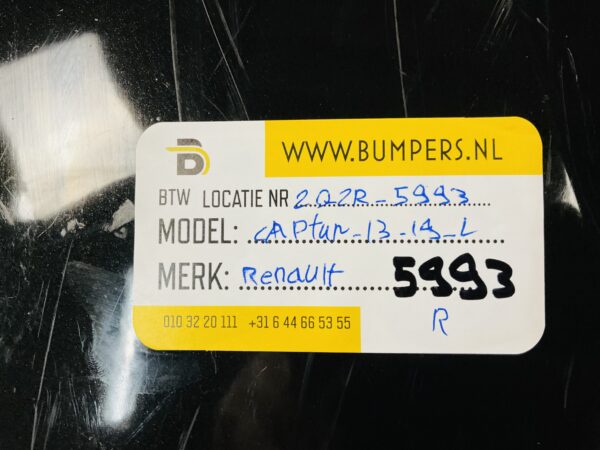 Zijscherm Renault Captur 2012-2019 Scherm Links  2-Q2 L-5993 R