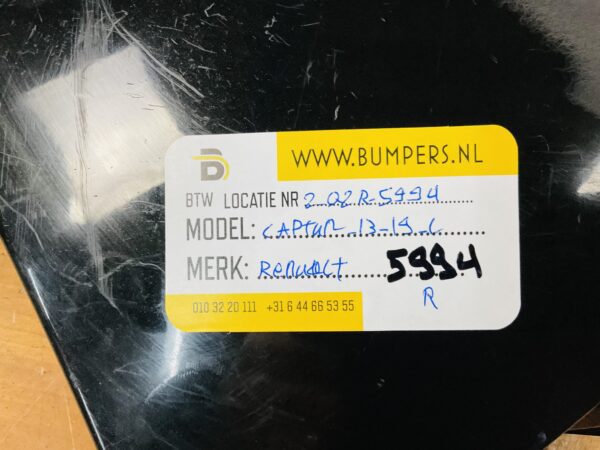 Zijscherm Renault Captur 2012-2019 Scherm Links 2-Q2 L-5994 R