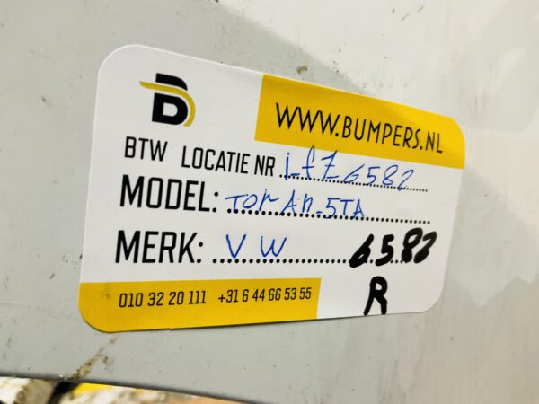 Bumper Volkswagen Touran 5TA 2015-2019 Achterbumper 1-F7-6582R