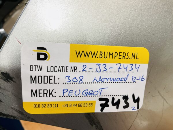 BUMPER Peugeot 308  Normaal 2012-2016 VOORBUMPER 2-J3-7434z