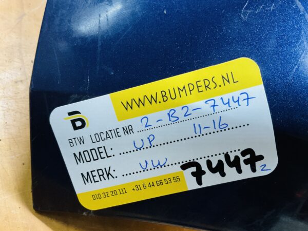 BUMPER Volkswagen UP + Mistlamp 2011-2017 VOORBUMPER 2-B2-7447z