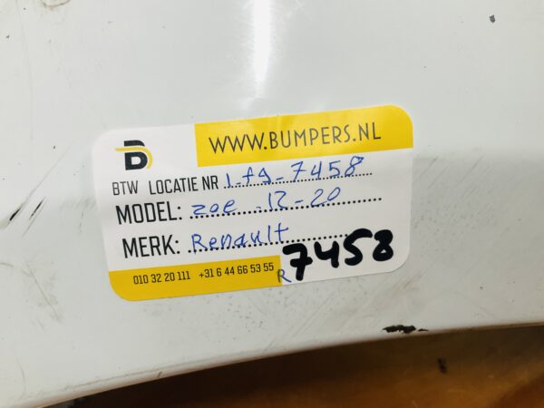 Bumper Renault Zoe 2012-2020 Achter Bumper 1-F9-7458R
