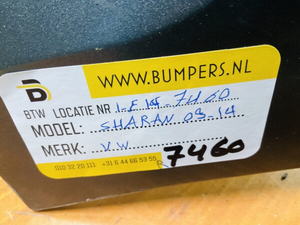 Bumper Volkswagen Sharan 2009-2014 Achterbumper 1-E2-7460R