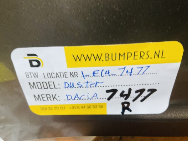 Bumper Dacia Duster 2017-2020  Achterbumper 1-E2-7477R