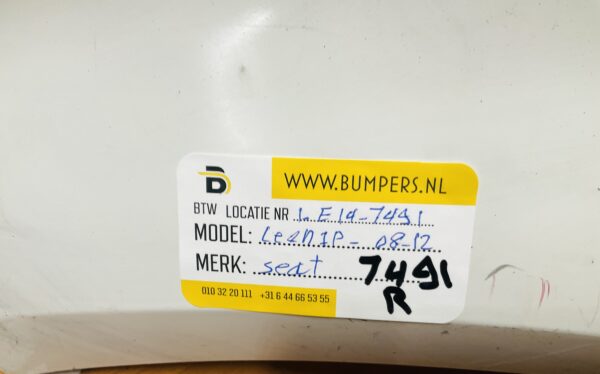 Bumper Seat Leon 1P 2008-2012 Achterbumper 1-E2-7491R