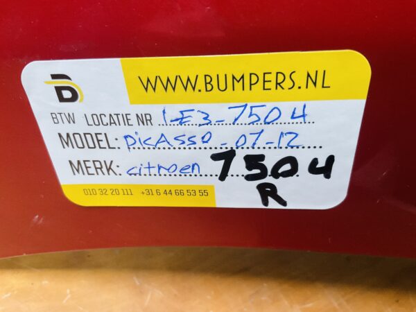 Bumper Citroen Picasso 2007-2012 Achterbumper 1-E3-7504R