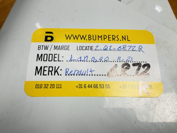 Zijscherm Renault Kango 90 2011-2021 Scherm 2-Q2-6872R