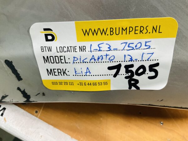 Bumper Kia Picanto 2013-2017 Achterbumper 1-E3-7505R