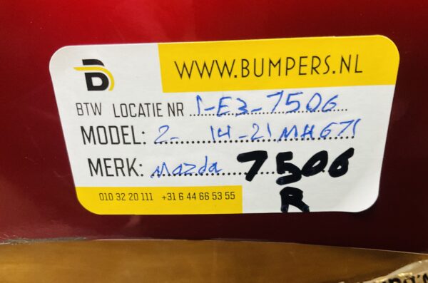 Bumper Mazda 2 2014-2021 Achterbumper 1-E3-7506R