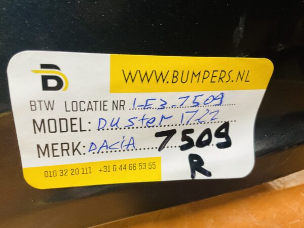 Bumper Dacia Duster 2017-2022 Achterbumper 1-E3-7509R