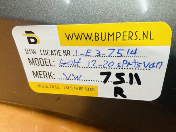 Bumper Volkswagen Golf 7 2012-2020 Achterbumper 1-E3-7511R